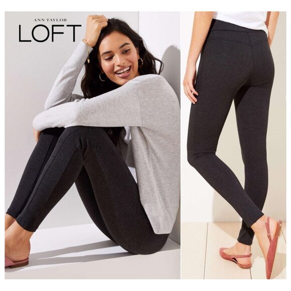 LOFT | Seamed Ponte Leggings - Black, Size XSP - Picture 15 of 16